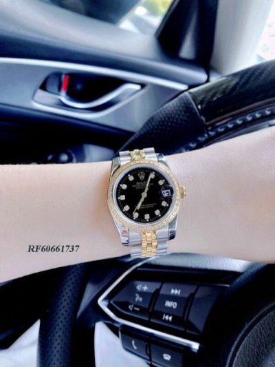 Đồng Hồ Rolex lady Datejust viền đính đá dây demi cao cấp