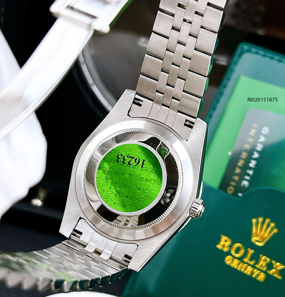 Đồng hồ Rolex Nam máy cơ mặt xanh dây không gỉ cao cấp