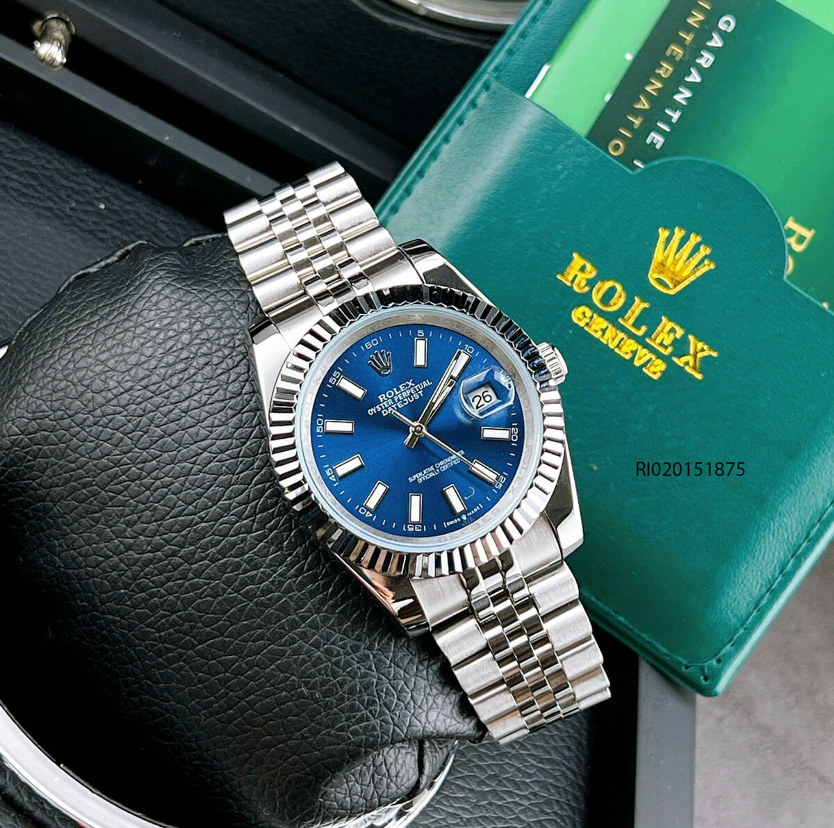 Đồng hồ Rolex Nam máy cơ mặt xanh dây không gỉ cao cấp