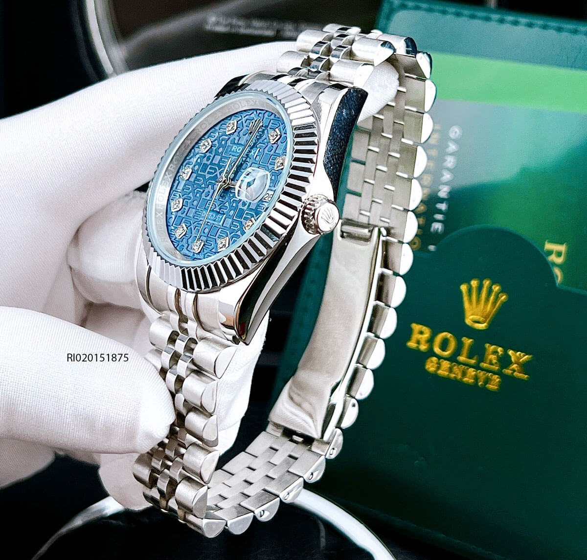 Đồng hồ Rolex Nam máy cơ đính đá mặt vi tính dây không gỉ