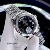 Đồng hồ Rolex Nam Date Day máy cơ Nhật bạc mặt đen cao cấp