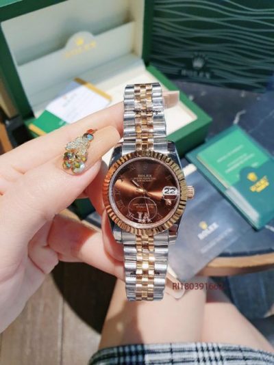 Đồng Hồ Nữ Rolex Oyster Automatic viền trơn cao cấp