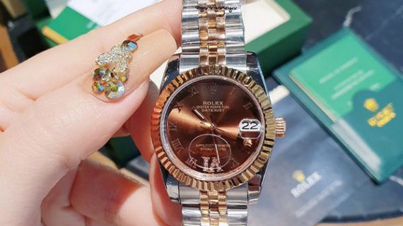 Đồng Hồ Nữ Rolex Oyster Automatic viền trơn cao cấp