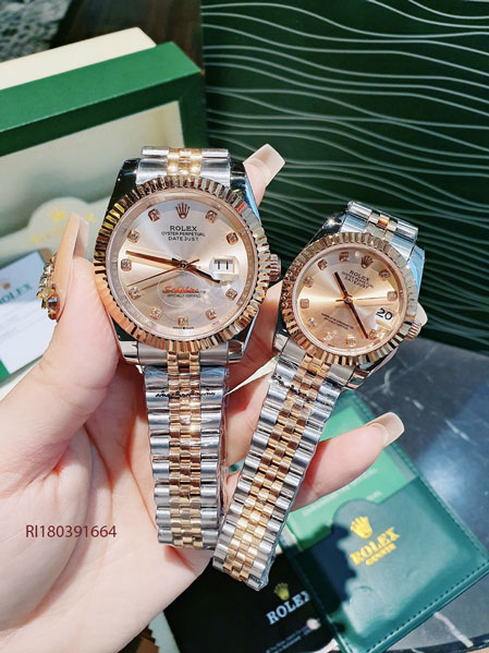 Đồng Hồ Cặp Rolex Datejust máy cơ Automatic viền trơn cao cấp