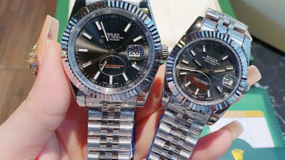 Đồng Hồ Cặp Rolex Datejust máy cơ Automatic viền trơn cao cấp