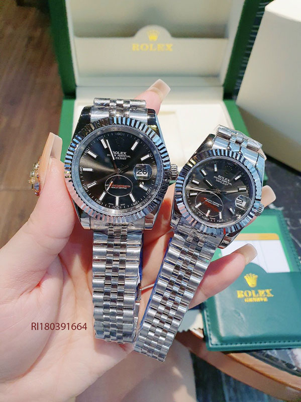 Đồng Hồ Cặp Rolex Datejust máy cơ Automatic viền trơn cao cấp