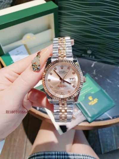 Đồng Hồ Cặp Rolex Datejust máy cơ Automatic viền trơn cao cấp