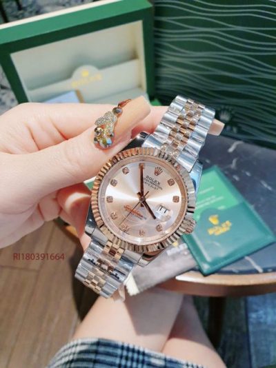 Đồng Hồ Cặp Rolex Datejust máy cơ Automatic viền trơn cao cấp