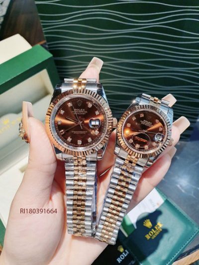 Đồng Hồ Cặp Rolex Datejust máy cơ Automatic viền trơn cao cấp