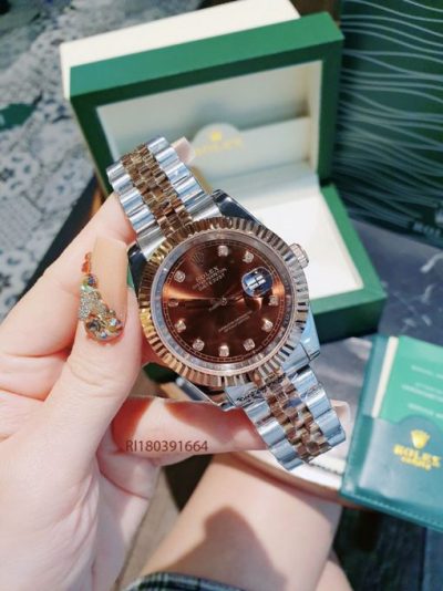 Đồng Hồ Cặp Rolex Datejust máy cơ Automatic viền trơn cao cấp