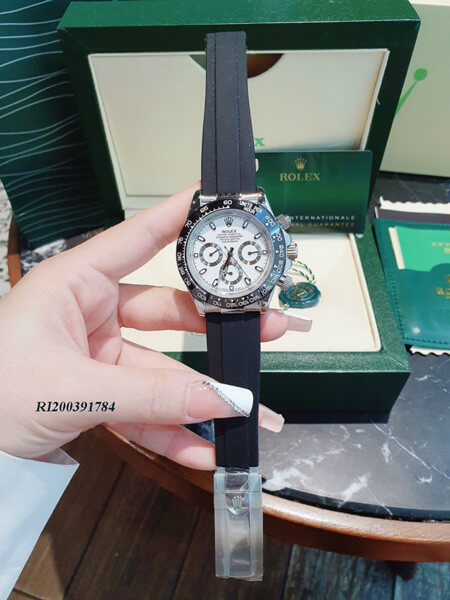 RI200391784-rolex-cơ-3-núm-cao-su-(9) Đồng Hồ Rolex Nam máy cơ nhật mặt trắng dây cao su