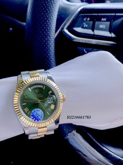 Đồng Hồ Nam Rolex Lady Datejust máy cơ Automatic dây demi mặt xanh