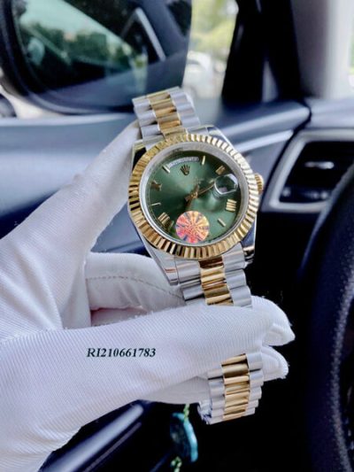 Đồng Hồ Nam Rolex Lady Datejust máy cơ Automatic dây demi mặt xanh