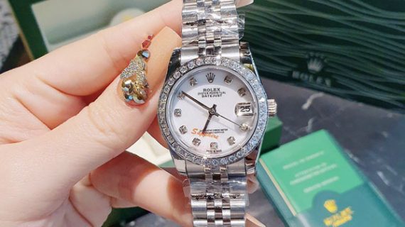 Đồng Hồ Cặp Rolex Datejust máy cơ Automatic viền đính đá cao cấp