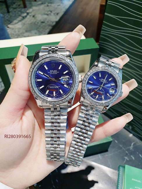 Đồng Hồ Cặp Rolex Datejust máy cơ Automatic viền đính đá cao cấp