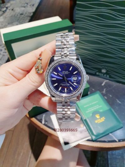 Đồng Hồ Cặp Rolex Datejust máy cơ Automatic viền đính đá cao cấp