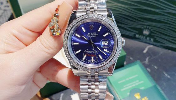 Đồng Hồ Cặp Rolex Datejust máy cơ Automatic viền đính đá cao cấp