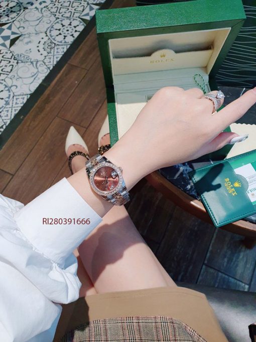 RI280391666-rolex-(4) Đồng Hồ Cặp Rolex máy cơ dây demi viền đính đá cao cấp