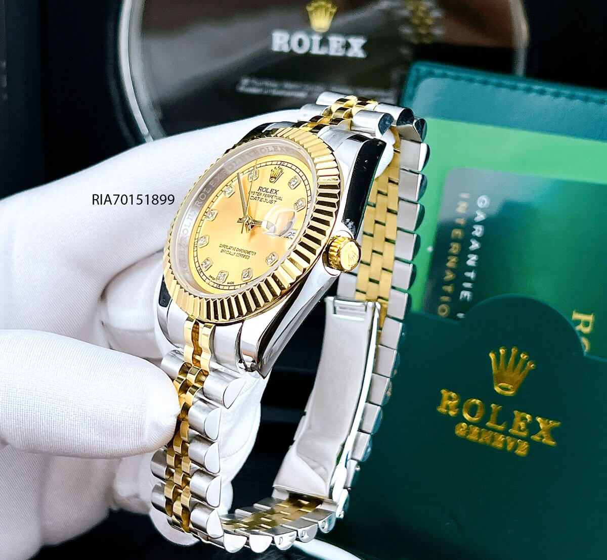 Đồng hồ Rolex Nam máy cơ tự động dây thép demi cao cấp