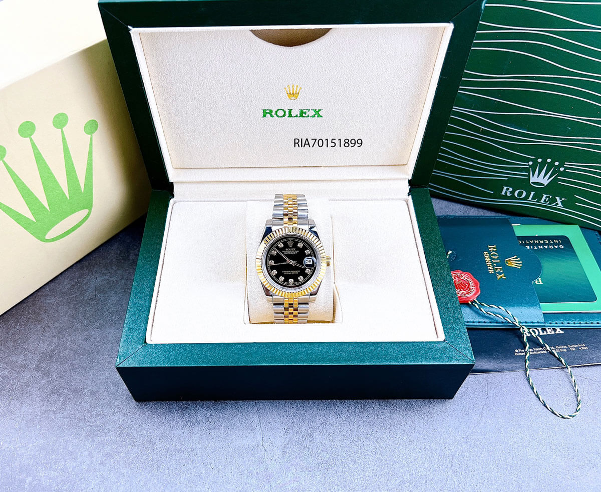 Đồng hồ Rolex Nam máy cơ tự động dây thép demi cao cấp