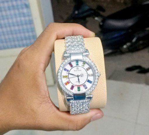 Đồng hồ Royal Crown 4604 nữ dây và viền đính đá full cực đẹp Đồng hồ Royal Crown 4604 nữ dây và viền đính đá full cực đẹp