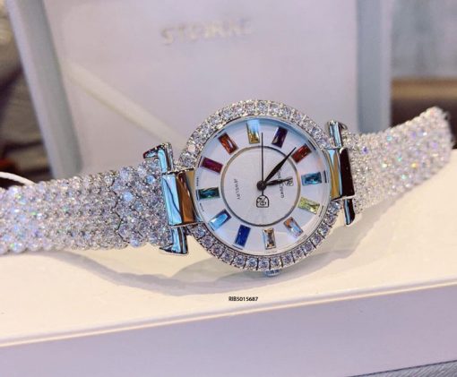 Đồng hồ Royal Crown 4604 nữ dây và viền đính đá full cực đẹp Đồng hồ Royal Crown 4604 nữ dây và viền đính đá full cực đẹp