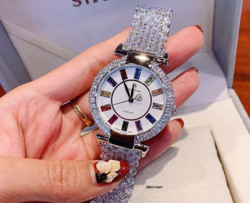 Đồng hồ Royal Crown 4604 nữ dây và viền đính đá full cực đẹp Đồng hồ Royal Crown 4604 nữ dây và viền đính đá full cực đẹp