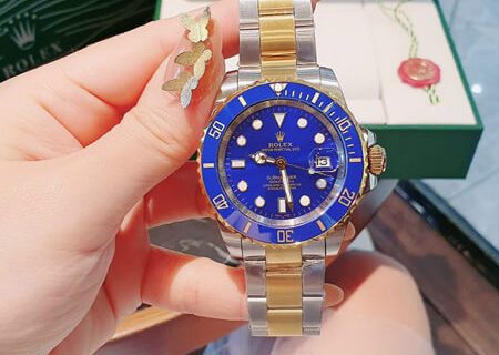 Đồng hồ Rolex Nam Submariner Demi Automatic mặt blue cao cấp