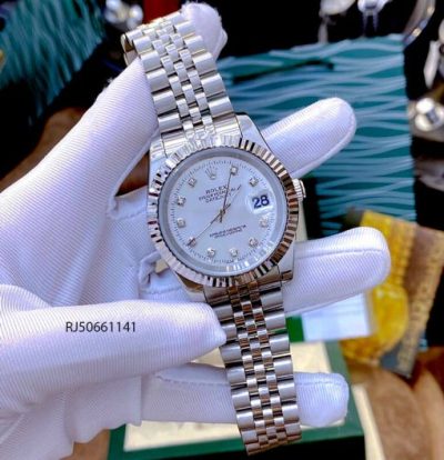 Đồng hồ cặp Rolex máy cơ nam, nữ dây thép không gỉ mẫu 2021