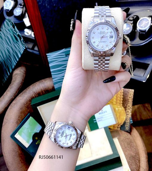 RJ50661141-Rolex-bac-cap-4 Đồng hồ cặp Rolex máy cơ nam, nữ dây thép không gỉ mẫu 2021