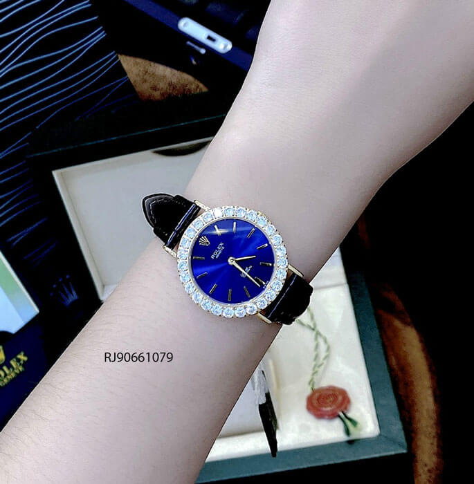 Đồng hồ Rolex Classic nữ dây da xanh giá rẻ
