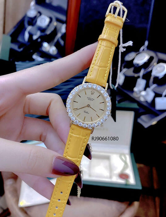 Đồng hồ rolex nữ dây da vàng cao cấp giá rẻ