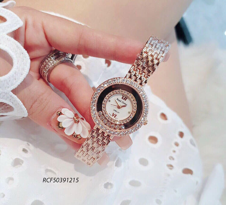 Đồng hồ Royal Crown nữ viền đính đá cao cấp