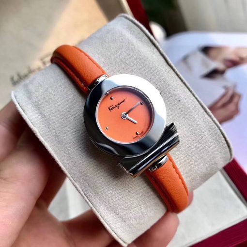 Đồng hồ đeo tay nữ Ferragamo Gancino Bracelet dây da bò cam máy thụy sĩ cao cấp Đồng hồ đeo tay nữ Ferragamo Gancino Bracelet dây da bò cam máy thụy sĩ cao cấp