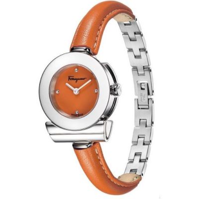 Đồng hồ nữ Ferragamo Gancino Bracelet dây da bò cam máy thụy sĩ cao cấp