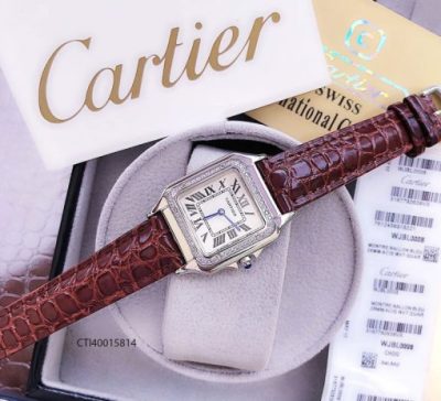 đồng hồ cartier nữ đẹp dây da mặt vuông giá rẻ tại tphcm