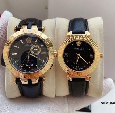 đồng hồ cặp đôi versace dây da cao cấp