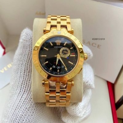 Đồng hồ cặp Versace Daphnis dây Demi vàng mạ PVD