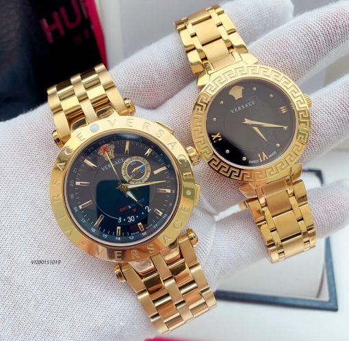 VI200151019-Versace-vang-xanh-13 Đồng hồ cặp Versace Daphnis dây Demi vàng mạ PVD