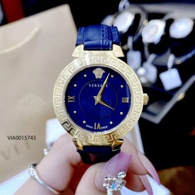 đồng hồ versace nữ dây da xanh
