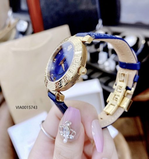 đồng hồ versace nữ dây da xanh