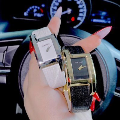 Đồng hồ Versace Greca Icon nữ mặt vuông dây da màu trắng cao cấp