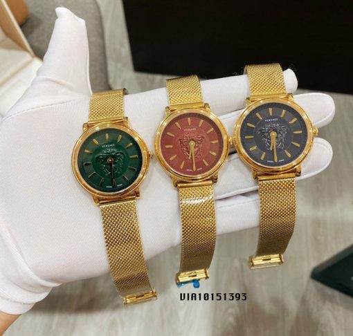 Đồng hồ Versace V-Circle Medusa 2021 dây lưới không gỉ