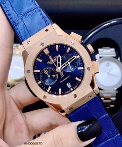 đồng hồ nam hublot big bang chonograp dây cao su xanh viền vàng cao cấp giá rẻ