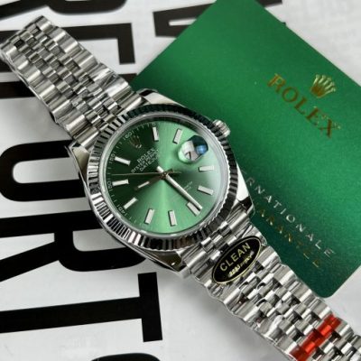 Đồng hồ Rolex Replica cao cấp Clean Factory DateJust mặt xanh lá cây 41mm