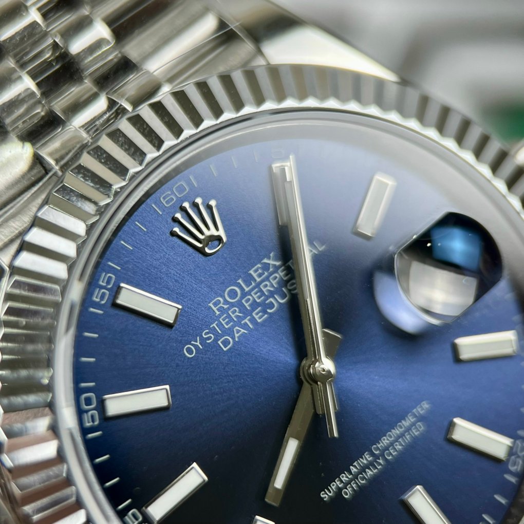 Đồng hồ Rolex Clean Factory DateJust Replica 11 Thụy Sỹ mặt xanh dương 41mm