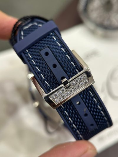 Đồng hồ Franck Muller V45 nam đính full kim cương nhân tạo màu xanh 44mm