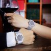 Đồng hồ Hublot Genever Cặp Nam Nữ viền đính đá mặt xám