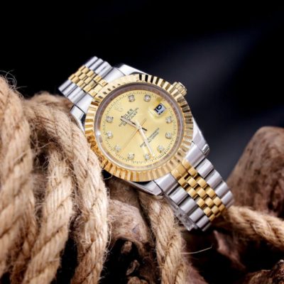 Đồng Hồ Nam Nữ Rolex DATEJUST máy Pin Nhật dây demi mặt vàng cao cấp