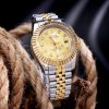 Đồng Hồ Nam Nữ Rolex DATEJUST máy Pin Nhật dây demi mặt vàng cao cấp